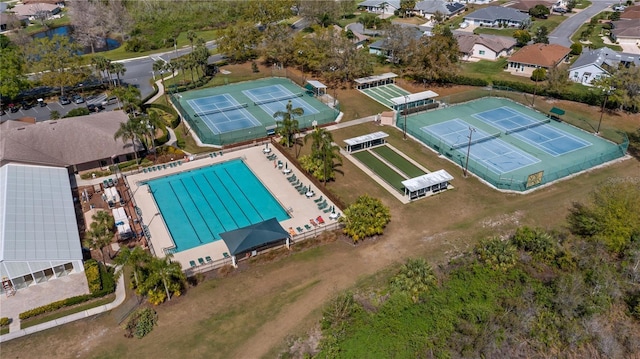 drone / aerial view featuring a residential view