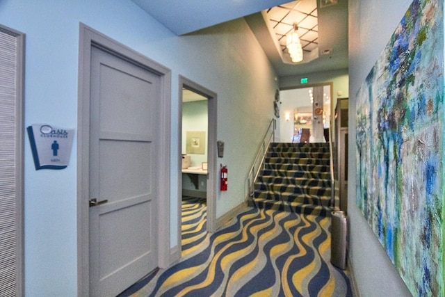 hallway with stairway