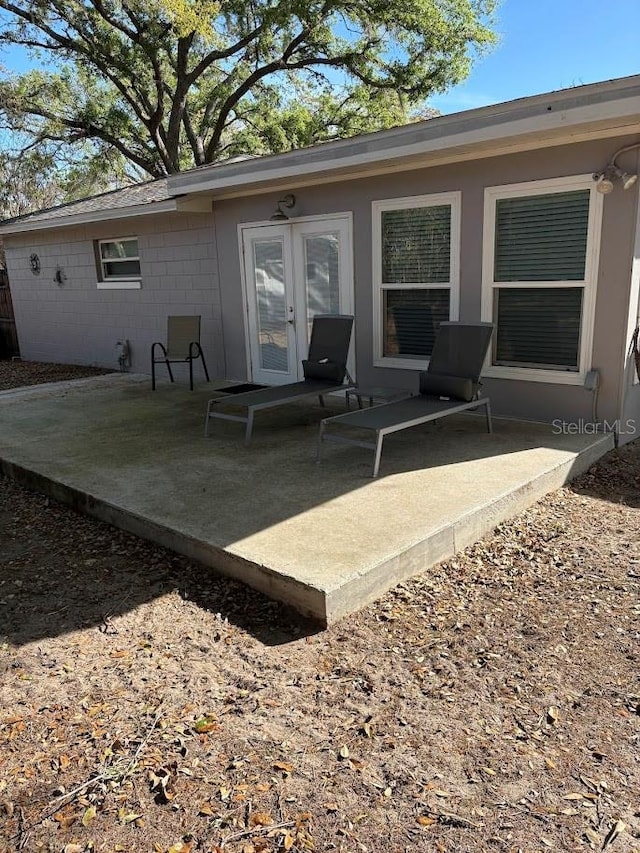 view of patio with french doors