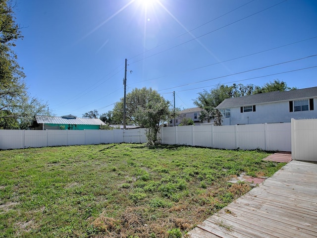 view of yard featuring fence