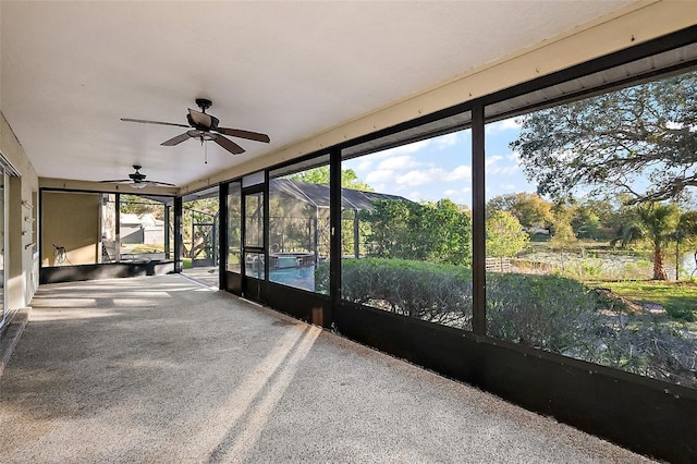 view of unfurnished sunroom