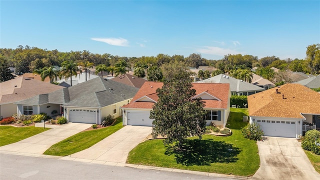 aerial view with a residential view