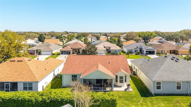 drone / aerial view with a residential view