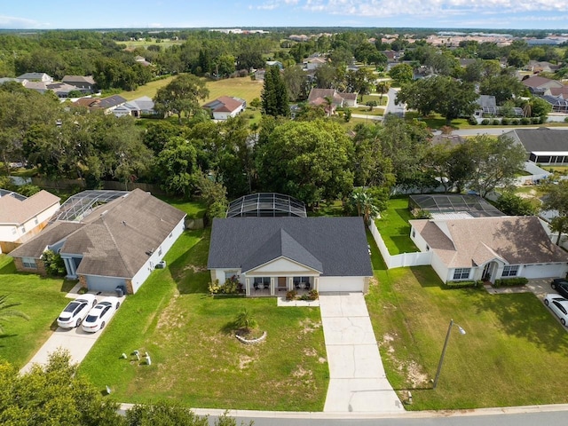 aerial view with a residential view