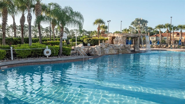 pool featuring fence