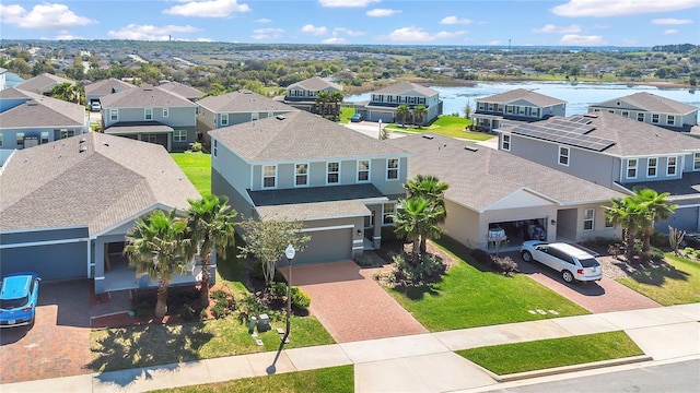 drone / aerial view with a residential view