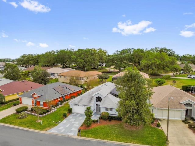 drone / aerial view with a residential view