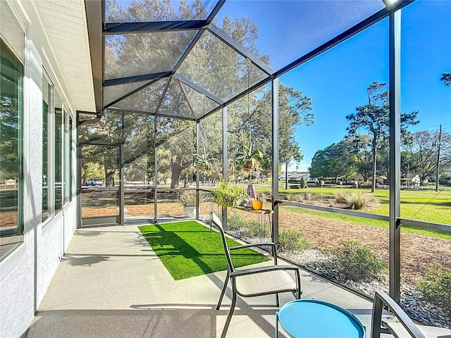 view of unfurnished sunroom