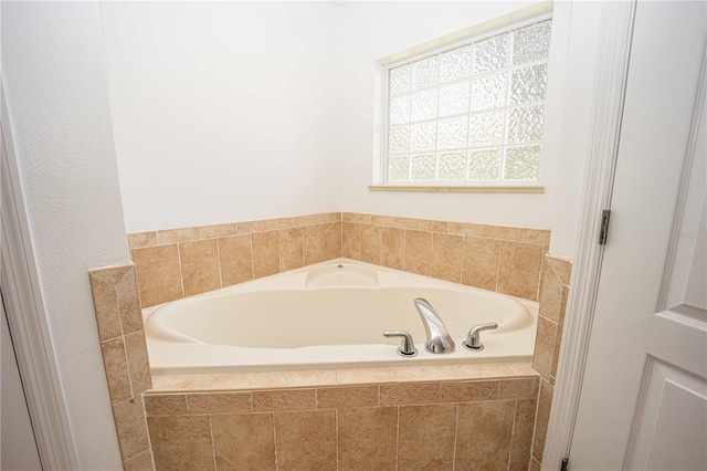 full bathroom featuring a garden tub