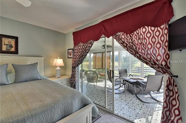 bedroom featuring access to exterior