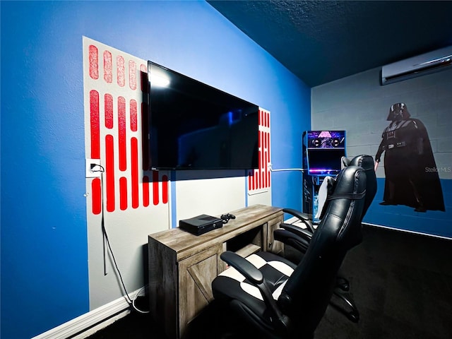 home office featuring a wall mounted air conditioner