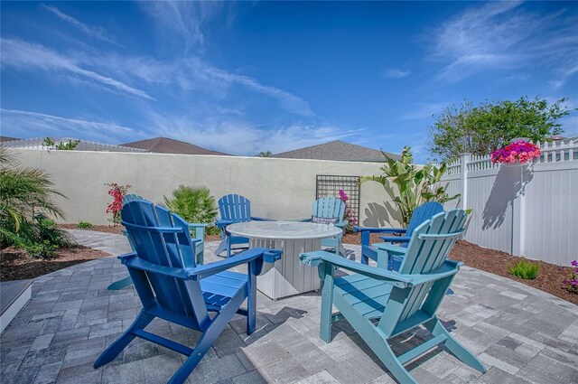 view of patio with a fenced backyard