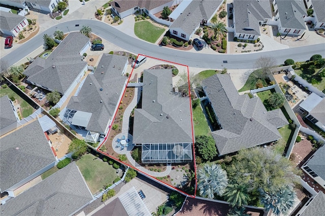aerial view featuring a residential view