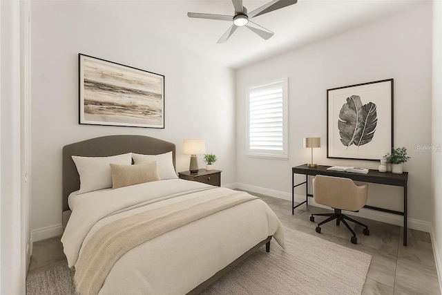 2174 Wallingford Loop, Mount Dora, FL 32757 - bedroom with an office area and a ceiling fan