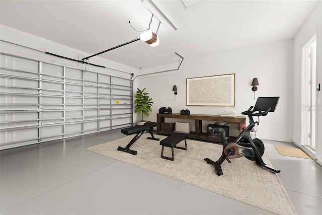 2174 Wallingford Loop, Mount Dora, FL 32757 - workout room featuring a garage