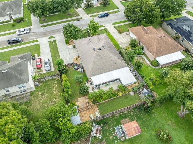 bird's eye view with a residential view