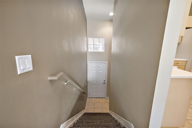 5359 Compass Pt, Oxford, FL 34484 - stairway with baseboards and tile patterned flooring