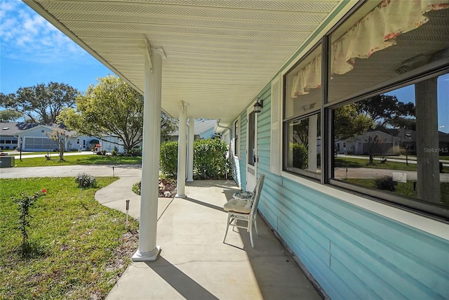 view of patio featuring covered porch