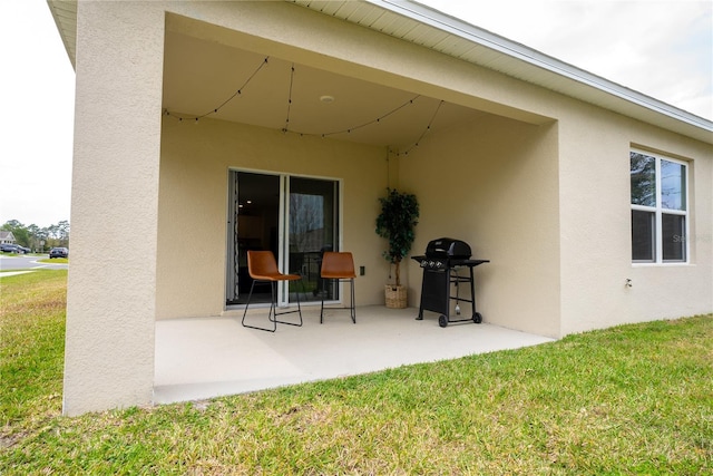 view of patio with area for grilling