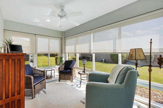 2188 Gordon Path, The Villages, FL 32163 - sunroom / solarium with ceiling fan