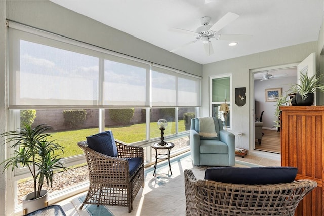 2188 Gordon Path, The Villages, FL 32163 - sunroom with ceiling fan