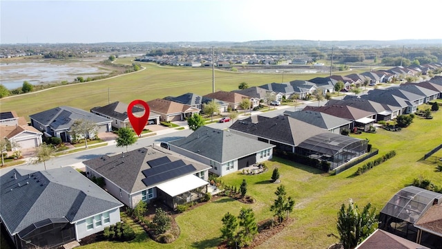 bird's eye view with a residential view