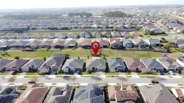 bird's eye view with a residential view