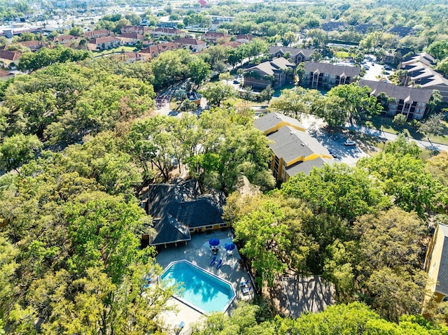 drone / aerial view with a residential view