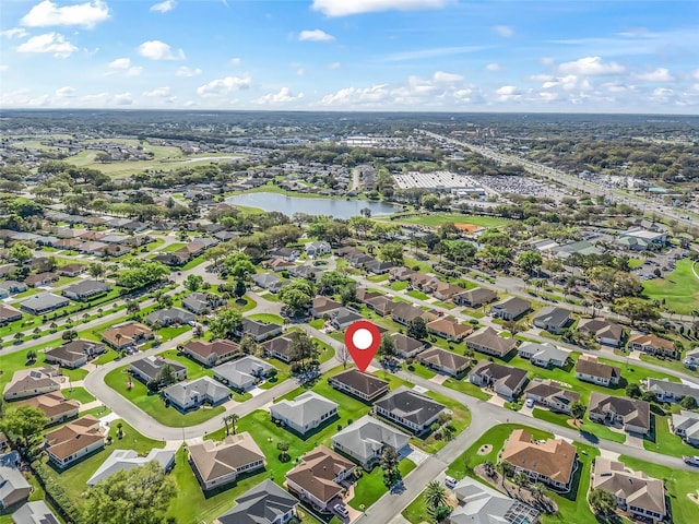 aerial view with a residential view