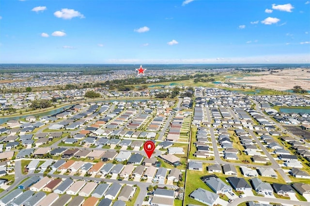 aerial view with a residential view