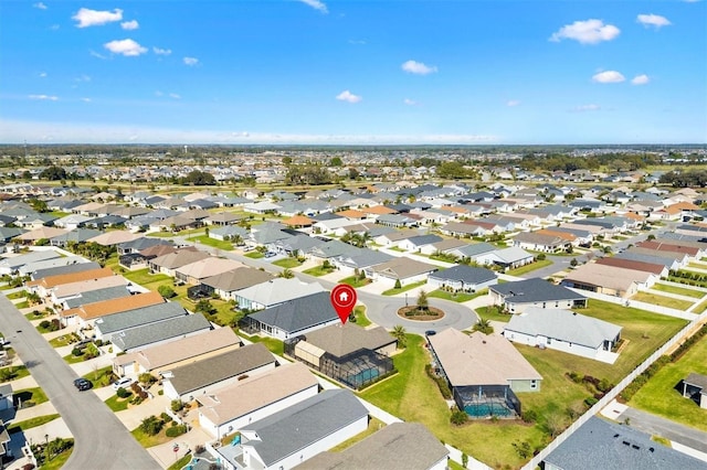 drone / aerial view with a residential view