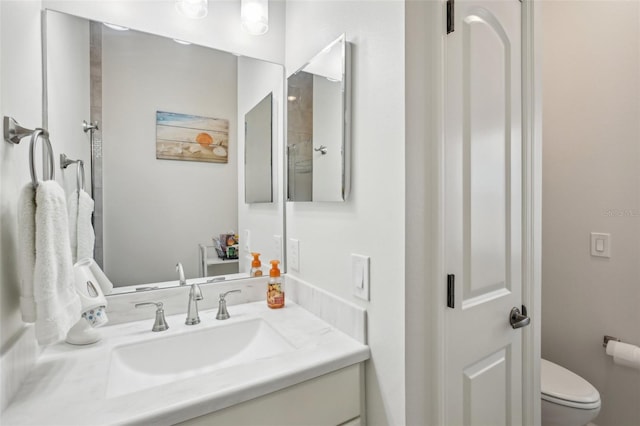 bathroom with toilet and vanity