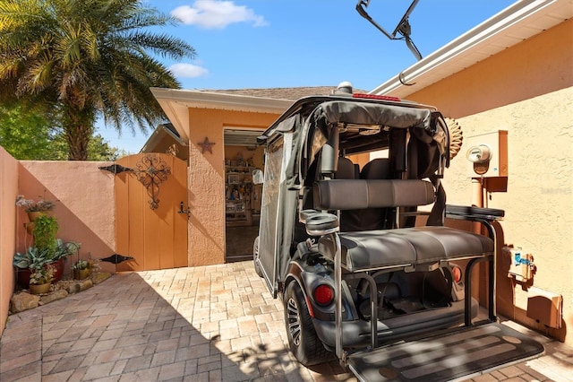 exterior space with a gate and fence