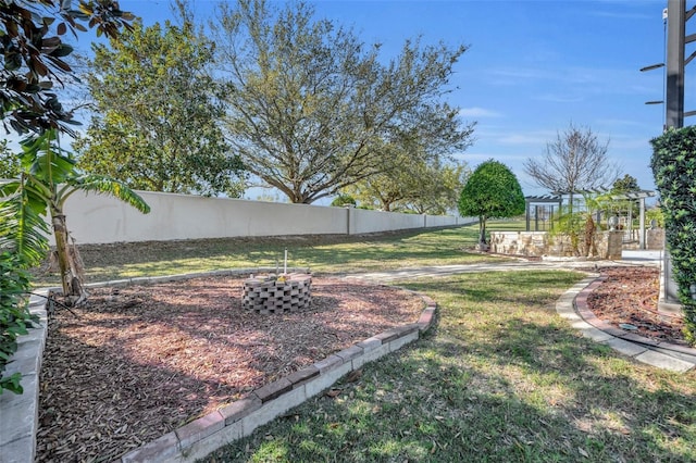 view of yard with fence