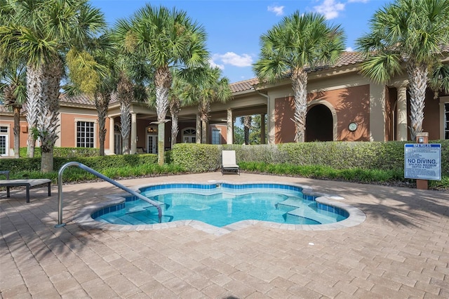 view of pool with a swimming pool and a patio area