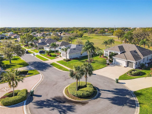 aerial view with a residential view