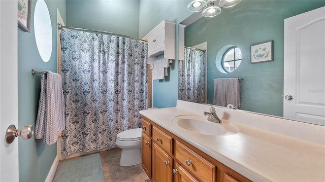 164 Nautica Mile Dr, Clermont, FL 34711 - bathroom featuring tile patterned flooring, a shower with curtain, toilet, and vanity