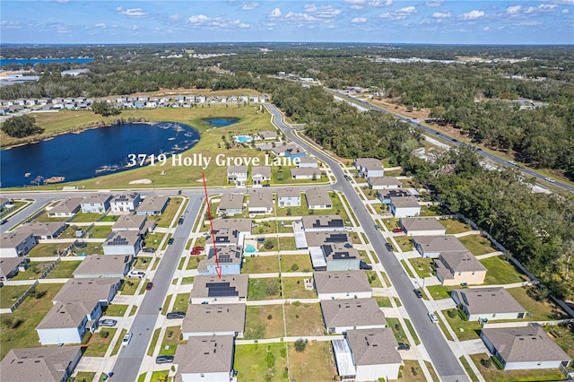 3719 Holly Grove Ln, Mount Dora, FL 32757 - aerial view of residential area with a large body of water