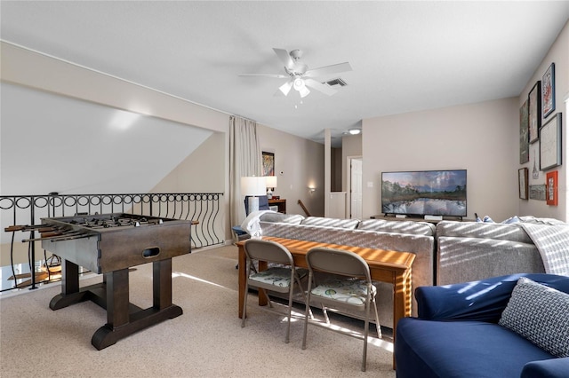 bedroom with visible vents and vaulted ceiling