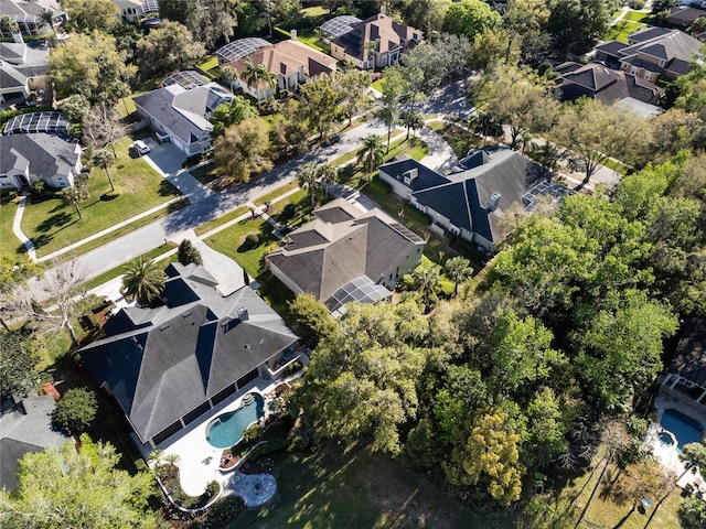 bird's eye view with a residential view