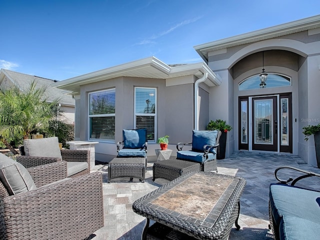 view of patio / terrace with an outdoor living space