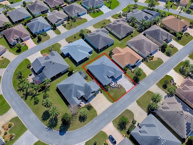 bird's eye view featuring a residential view