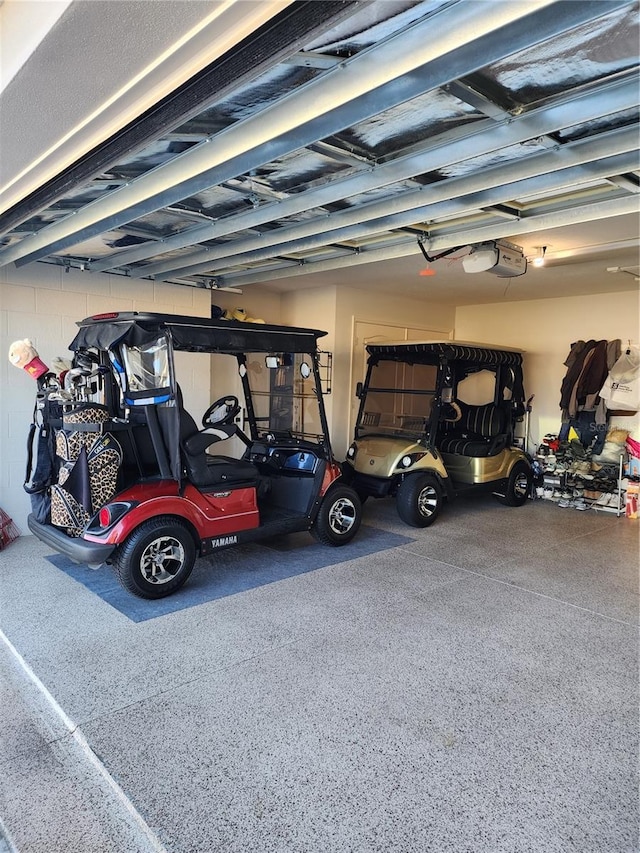 garage featuring a garage door opener