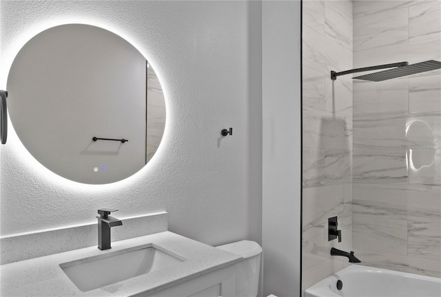 12444 SW 76th Ln, Dunnellon, FL 34432 - bathroom featuring vanity, tub / shower combination, and a textured wall
