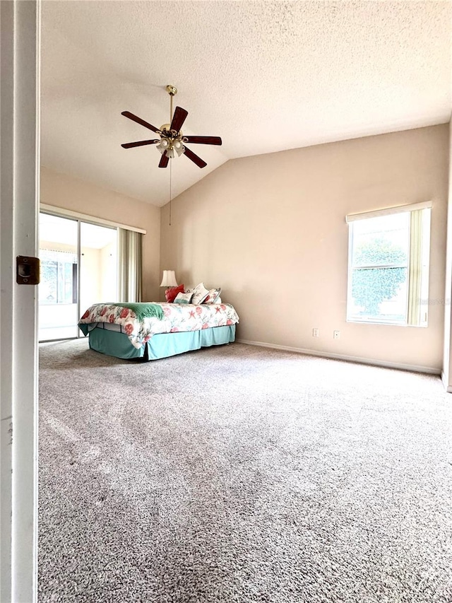 24614 Stillridge Ct, Leesburg, FL 34748 - bedroom featuring multiple windows, carpet, and lofted ceiling