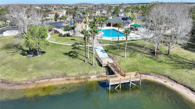 bird's eye view with a residential view