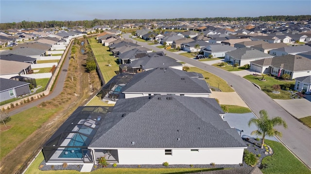 drone / aerial view with a residential view