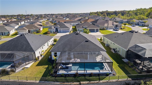 bird's eye view with a residential view