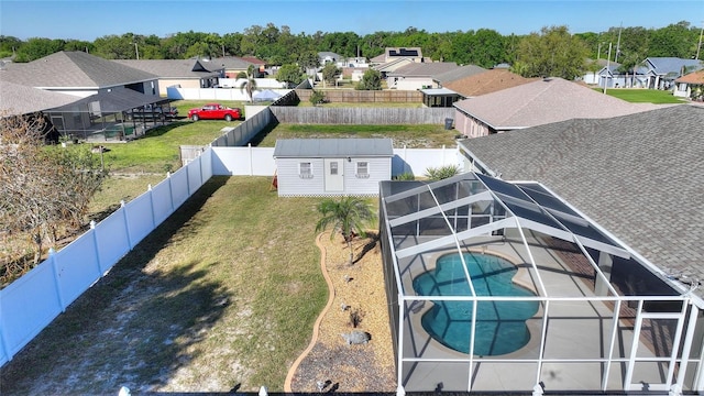 aerial view with a residential view