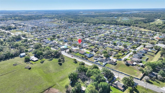 bird's eye view with a residential view